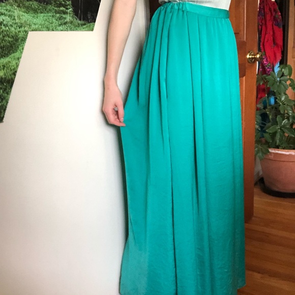 Turquoise silk maxi skirt bought in Italy - Picture 2 of 3